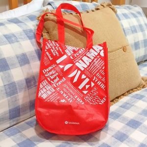 Lululemon Red & White Tote Bag